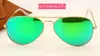ВСЕВЫЕ МУЖЕНИЯ МУЖЧИНЫ БЛИЧЕСКИЕ Зеленое фиолетовое апельсиновое флэш -зеркало Солнцезащитные очки металлические золотые рамки дизайнер дизайнер пилот солнцезащитные очки 58mm4144200