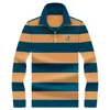 Polo au printemps Polo de haute qualité Coton Polo Polo à manches longues Casual Striped Striped Men Men Business Vêtements 240311