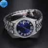 Moda personalizada luxo bling hip hop completo gelado moissanite diamante aço inoxidável multi-função relógios mecânicos