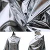 Fabric 0.5x1.35m TPU Fabric DoubleSided Silver Mirror Reflective DIY Waterproof Bags Background Decor Plastic Designer Clothes Fabric