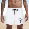 2024 Summer Swim Trunks Male Sportswear Beachwear Fitn Plus Size M-3XL Men Seagull Print Siwmwear Beach Board Shorts For Man 82ZJ#