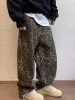 american Vintage Leopard Print Pants Wed Hip-hop Fi Trend Street Rap High Waisted Straight Y2K Loose Drag Pants Jeans z6iS#