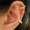 Ear Cuff Ear Cuff Moda Zircon Dupla Camada Earsleeves sem Brincos de Perfuração 2023 Moda Punk Exclusivo Metal Geometria Earclip Mulheres Jóias Presente Y240326