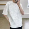 T-shirt z krótkim rękawem z męską modą na Instagram Modną markę luźną koreańską wersję lekki luksus, prosty i przystojny, wszechstronny i niszowy top