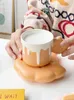Cups Saucers Coffee Cup And Plate Set Ceramic Design Niche Afternoon Tea Cute Exquisite