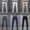 6 Color Casual Pants Men 2023 Spring New Busin Fi Casual Elastic Straigh Trousers Mane Brand Grey White Khaki Navy P6rr#