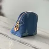 Designer di lusso in denim shell borse cosmetiche mini borsetta per borse da donna con sede con borse da donna con sacca per polvere originale Pochette 17 cm M24316