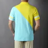 Designers val! Pure Cotton Turn-down krage poloskjorta, ny sommarstil för män, unikt broderimönster