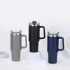 304 Roestvrij Staal Grote Capaciteit Koud Stro Ijs Bullion Cup Explosieve Auto Cup 40oz Handvat Thermos Cup 240315