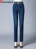 Mãe vintage casual estiramento denim calças mulher cintura alta magro lápis jeans primavera outono coreano tamanho grande 7xl kot pantolon 240307