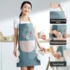 Oilproof Waterproof Waist Overall With Sleeve Cover Wipe Hand Apron Women Handwiping Kitchen Household Cooking 240321