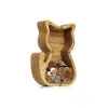 Boxes Wooden Cartoon Animal Piggy Bank Cute Dinosaur Cat Lion Coin Transparent Creative Design Safe Children's Gift Desktop Decoration