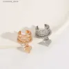 Boucles d'oreilles à clip en zircon exquis pour femme avec boucles d'oreilles et manchettes sans perforation - Faux cartilage pour femme avec mode