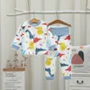 Autumn Baby Clothes Spring abbigliamento per sonno di pigiama set ragazzi ragazze pigiami animali pijamas cotone da notte abbigliamento per bambini 240325
