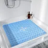 Mats 53*53cm Square Nonslip Bathroom Mat PVC Shower Carpet with Suction Cup Dainage Holes Kids Bathroom AntiSlip Bathtub Mat