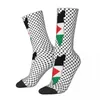 Herrensocken, männliche Männer, Palästina-Flagge, palästinensische Kufiya-Hatta-Socke, traditionelles Keffiyeh-Muster, Frühling, Sommer, Herbst, Winter