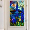 Naklejki na okno kolorowe kwiaty naklejki na ścienne dekoracja do sypialni statyczna folia prywatność przylga elektryczność dekor pvc barwione drzwi