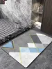 Tapis Tapis de salle de bain géométrique nordique tapis de bain de douche super absorbant antidérapant tapis de pied de sol à séchage rapide tapis de salle de toilette tapis paillasson