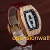 Męski zegarek RM Richardmills Watch Watch Watch Women's Series Black Lip Full Diamond White Gold Full Star Automatyczny zegarek mechaniczny 18K Rose Gold RM07 FNO1