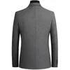 Mens Wool Blazers Manlig kostym Jacka överdimensionerad solid Business Casual Winter Jacket Män Kläder Bröllopsdräkt Coat 4XL BFJ002 240313