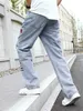 Erkek kot pantolon y2k torbalanmış kot hip-hop yırtılmış pantolon harem karikatür gevşek grafiti baskı kot gündelik pantolon erkekleri jeansl2403