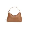 Evening Bags 2024 Niche Cowhide Ring-Lattice Dumpling Woven Hand Single Shoulder Crossbody Fashion Leather Women's Bag