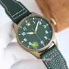 2024 Super Edition Men's Watches 43mm Pilot Automatic Mechanical Watch 2824 Movement Sapphire Blue Green dial Stainless Steel Waterproof Luxury Wristwatches