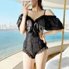 2024 Xianqi Traje de baño para mujer Coreana Instagram Ropa sexy Cubrir Manga larga Estilo de la Academia Cintura alta Adelgazar Internet Traje de baño rojo