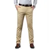 Nieuwe Ontwerp Casual Mannen Broek Cott Losse Hoge taille Rechte Fi Zwart Busin Formele Broek mannen Plus Size 40 p7ix #