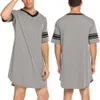 Itfabs Mężczyźni śpią topy z krótkim rękawem oddychane lg blaty Summer luźne topy męskie 2020 Casual V Neck Men Men Flear Waire S-2xl v7ij#