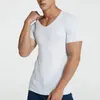 Erkek yaz tişört kısa kollu serin hızlı kuru nefes alabilen buz ipek dikişsiz tepeler rahat düz renkli elastik tişörtler m-5xl 240325