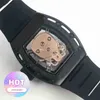 Assista Data Luxo Mens Mecânica Assista Top 052 Homens Swiss Automatic 28800VPH Safira Cristal Crânio Dial Liga de Titânio / Aço Inoxidável