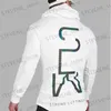 Männer T-Shirts Neue 2023 Reflektierende T-shirts Männer Mode Bunte Schwarz Tops Für Männliche Gym Mit Kapuze Jacke Strtwear Männer Lange Slve Zipper Ts T240325