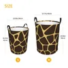 Laundry Bags Dirty Basket Giraffe Pattern Folding Clothing Storage Bucket Toy Home Waterproof Organizer