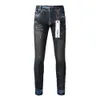 Jeans de marca roxa americana High Street Heavy Industries artesanal tinta a óleo preta 9051