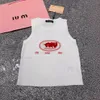 Womens klädkvinnas designer topp miui sommar ny mode tung industri broderi brev förenklad avslappnad mångsidig stickad tank top