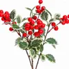 Decorative Flowers Lychee Life Artificial Christmas Red Berries Multi Type Foam Branches For DIY Wreath Supply Xmas Tree Decor