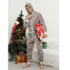 Erkekler Noel Pijama Yetişkin Tulum Kış Sıcak Sirav Flannel Kıyafet Festivali Partisi Takım Baskı Kigurumis UNISEX V0IW#