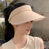 Crème solaire pour femmes, couvre-visage, sports de plein air, version coréenne vide, lettre de mode d’été, chapeau à gros bord, tendance du chapeau de soleil pour femmes