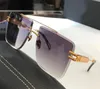 Top K gold men sunglasses car glasses DUSKII fashion designer top outdoor uv400 glasses square frameless crystal cut lenses5749404