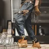 Yeni Bahar Sonbahar Vintage Büyük Cep Erkek Fi Denim İş Giyim Kargo Kırayış Koreli Hip-Hop Bol kot pantolon erkek tulumlar pantolonlar o5k3#