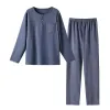 Pure Print Fi 4xl Pajamas Wear Lounge Big Yards Pants مجموعات المنزل الخريف رسالة ليلية رسالة MALE COTT Sleepwear Plaid for 147V#