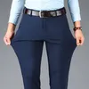 Printemps Automne Pantalons décontractés pour hommes Pantalons de busin élastiques Fi Bureau confortable Pantalons formels coréens japonais Noir Bleu n8Ay #