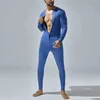 male Butt Jumpsuit Spring Tight Soild Lg Sleeve Jumpsuits Sleepwear For Slee Male Home Clothes Camice Da Notte Uomo X1oV#