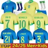 Camisas de futebol do BRASIL 2024 L.PAQUETA NEYMAR VINI JR.22 23 24 25 P.COUTINHO RICHARLISON camisa de futebol G.JESUS T.SILVA BRUNO G. PELE CASEMIRO masculino kits infantis conjuntos jersey