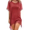 Women Beach Wear Women Chiffon Tassels Swimsuith Cobrimento de biquíni Sexy Coverp ups Chiffon Blouse Summer Solid Boho Beach Bloups Summer Bloups D240501