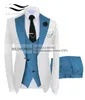 Giacca Gilet Pantaloni Abiti per uomo Casual Completo da lavoro Highend Sociale Formale 3 pezzi Set Sposo Matrimonio Uomo 240318