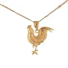 Colares de pingente na moda feminina cor de ouro animal galo frango pingente colar jóias c24326