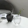 Vasi Moderni con motivo ondulato Vaso in vetro trasparente Decorazione per la casa Soggiorno Disposizione floreale Interni Arte Glamour Piccolo