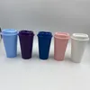 Vendite calde 24 once / 16 once tazza trasparente varie tazze di plastica che cambiano colore Bicchieri di succo riutilizzabili tazza di caffè con coperchio e cannuccia